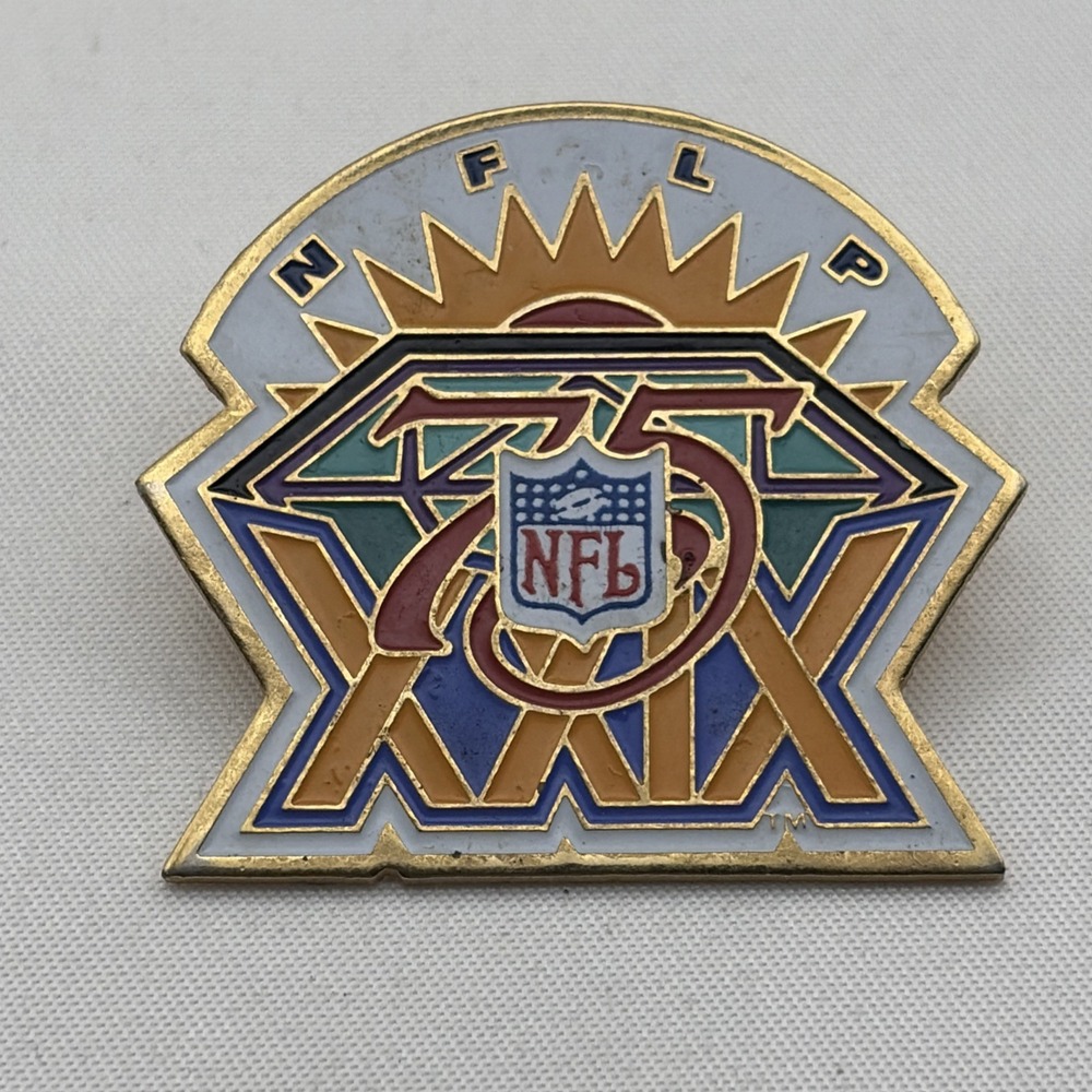 1995 Super Bowl XXIX NFLP 75 Years NFL Football Lapel Hat Pin